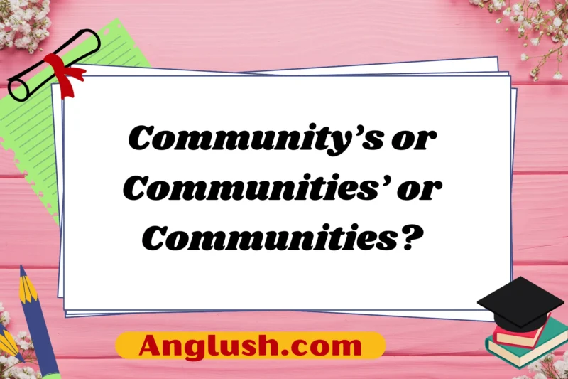 Community’s or Communities’ or Communities? Exploring the Best Alternatives
