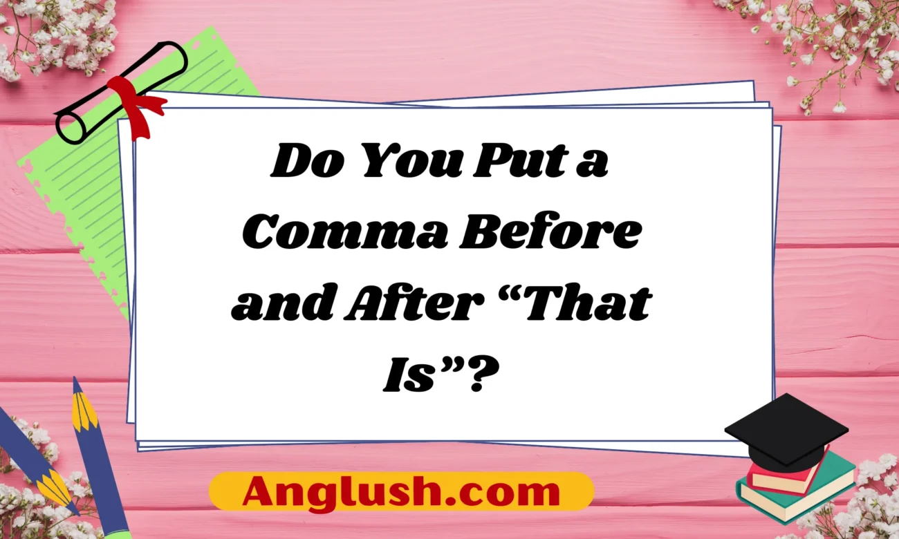 Do You Put a Comma Before and After “That Is”?