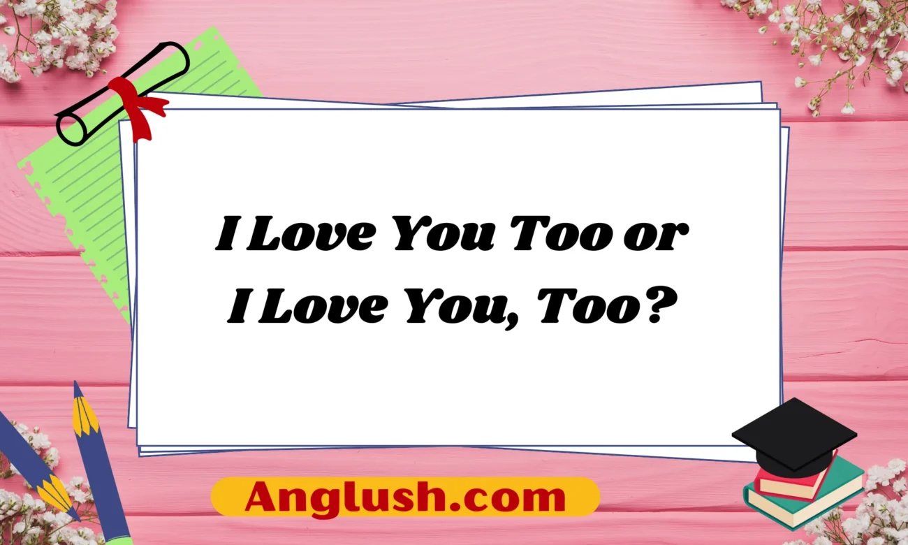 I Love You Too or I Love You, Too?