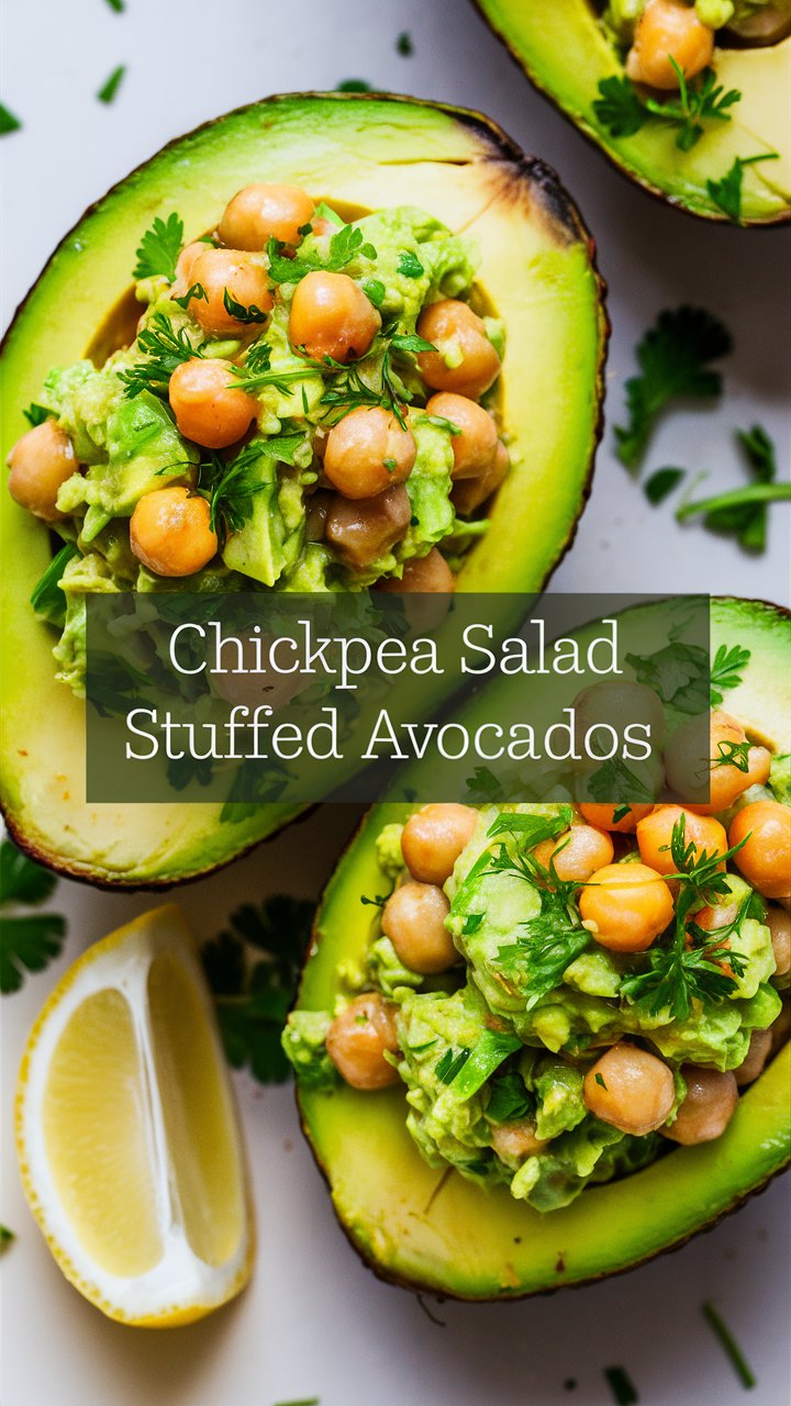 Chickpea Salad Stuffed Avocados