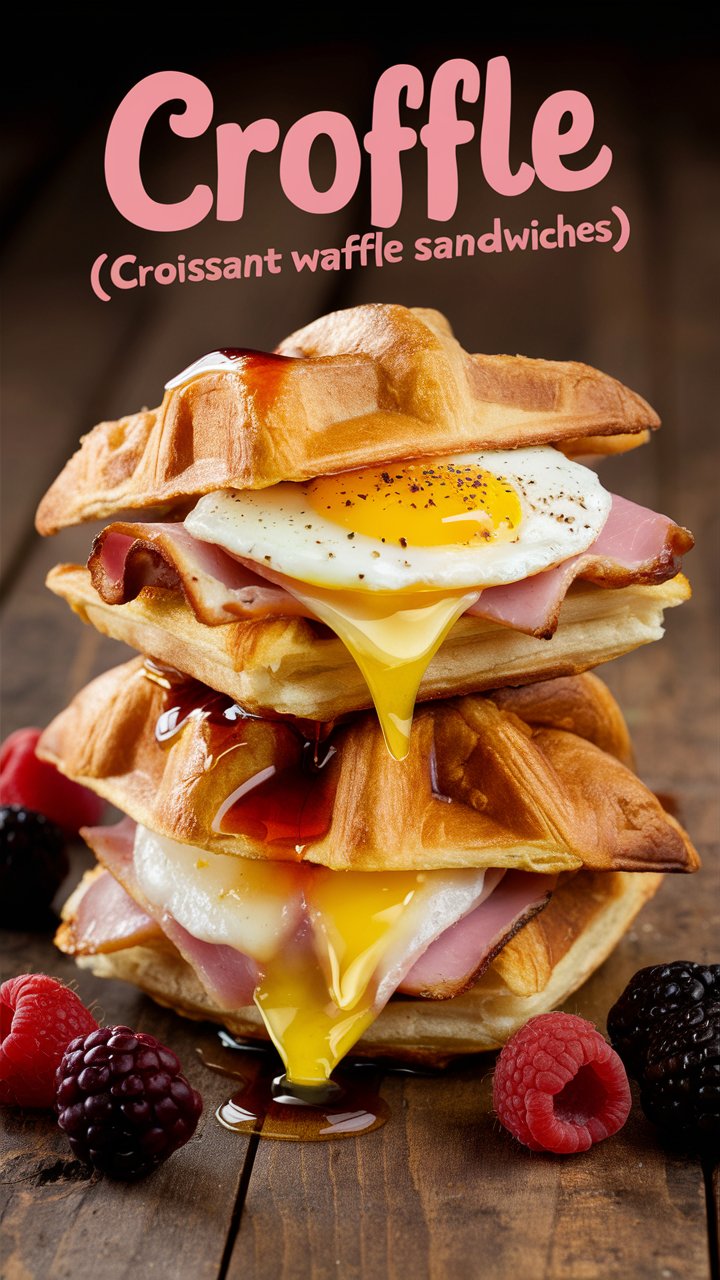 Croffle (Croissant Waffle) Sandwiches