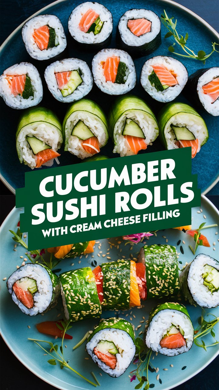 Cucumber Sushi Rolls with Cream Cheese Filling