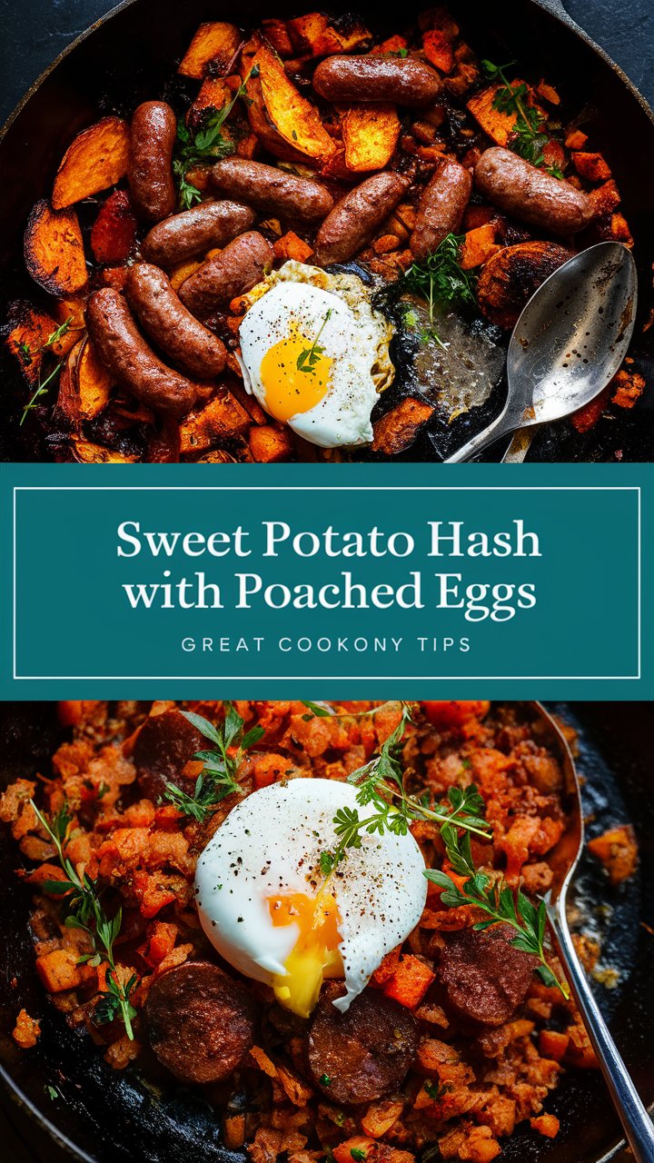 Sweet Potato Hash with Poached Eggs