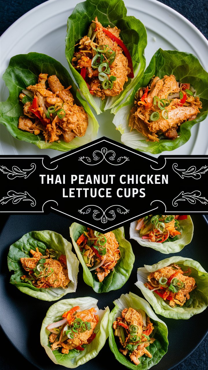 Thai Peanut Chicken Lettuce Cups