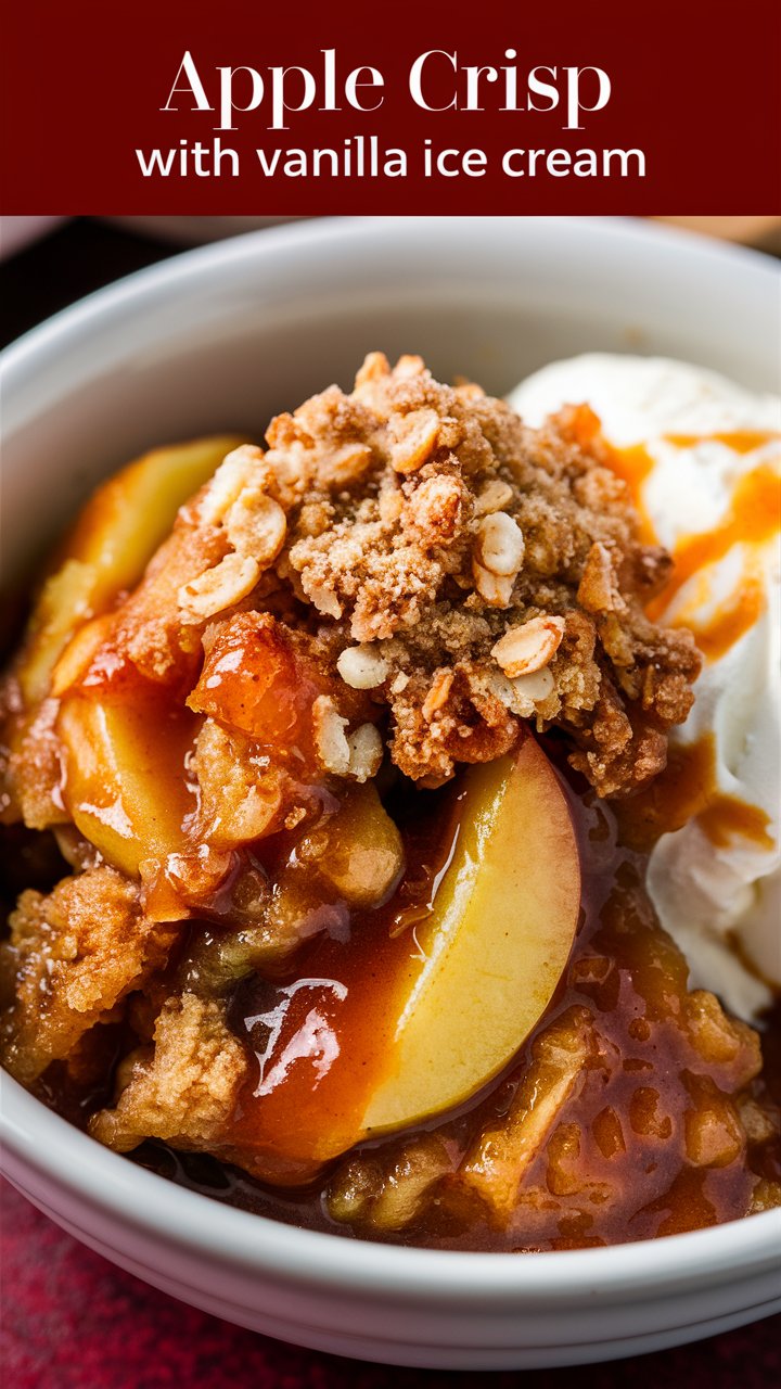Apple Crisp With Vanilla Ice Cream