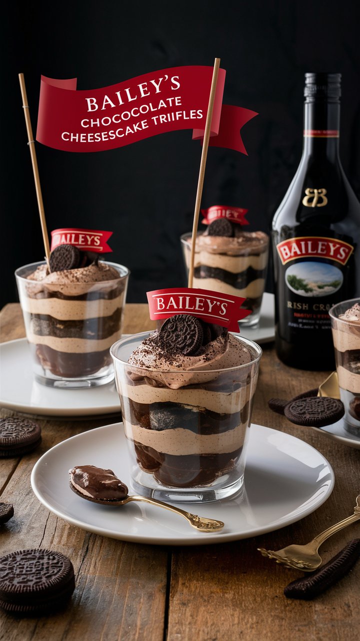 Bailey’s Chocolate Cheesecake Trifles