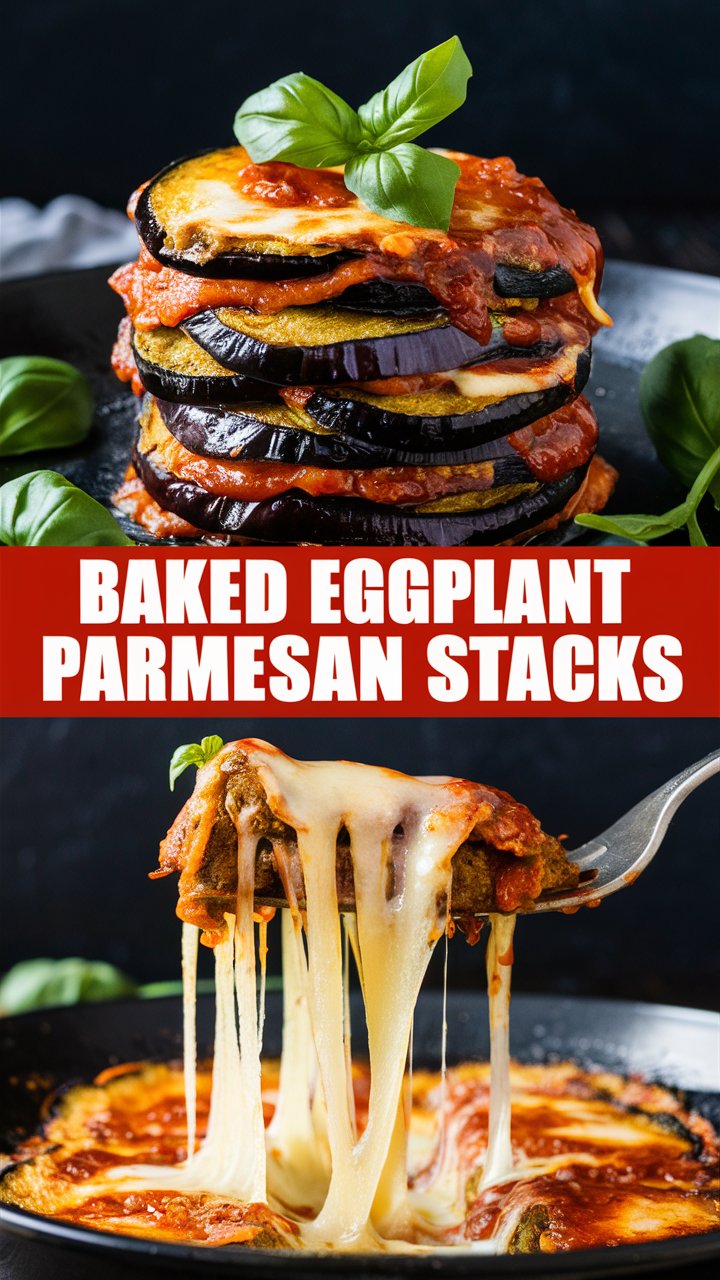 Baked Eggplant Parmesan Stacks