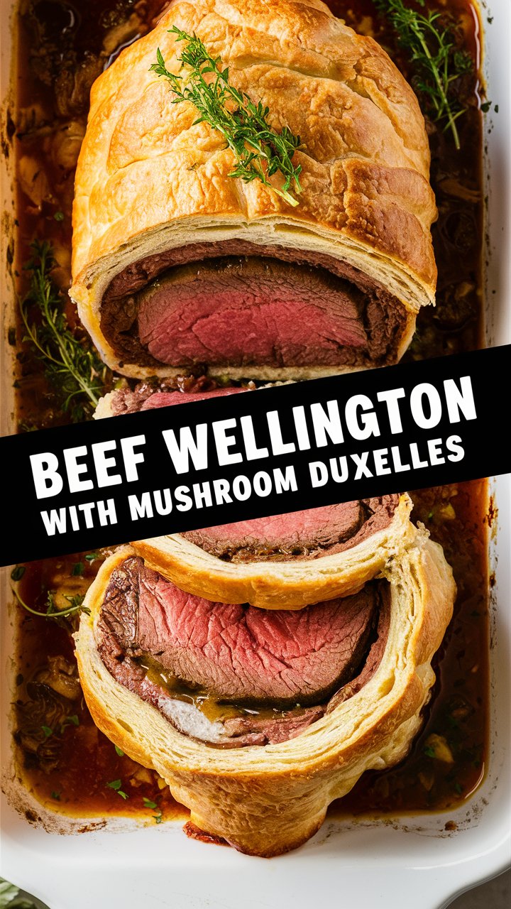 Beef Wellington with Mushroom Duxelles