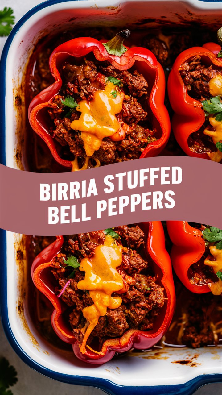 Birria Stuffed Bell Peppers