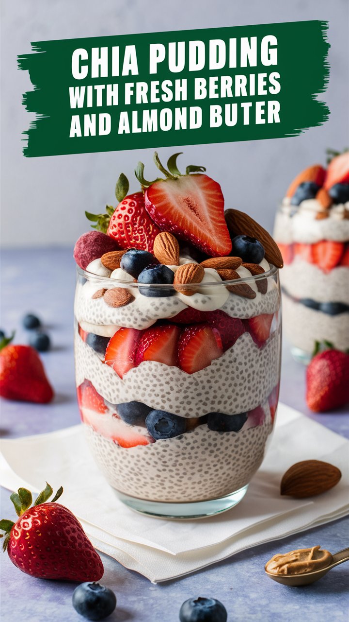 Chia Pudding with Fresh Berries and Almond Butter