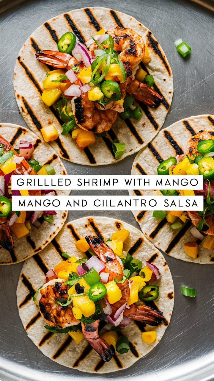 Grilled Shrimp with Mango and Cilantro Salsa