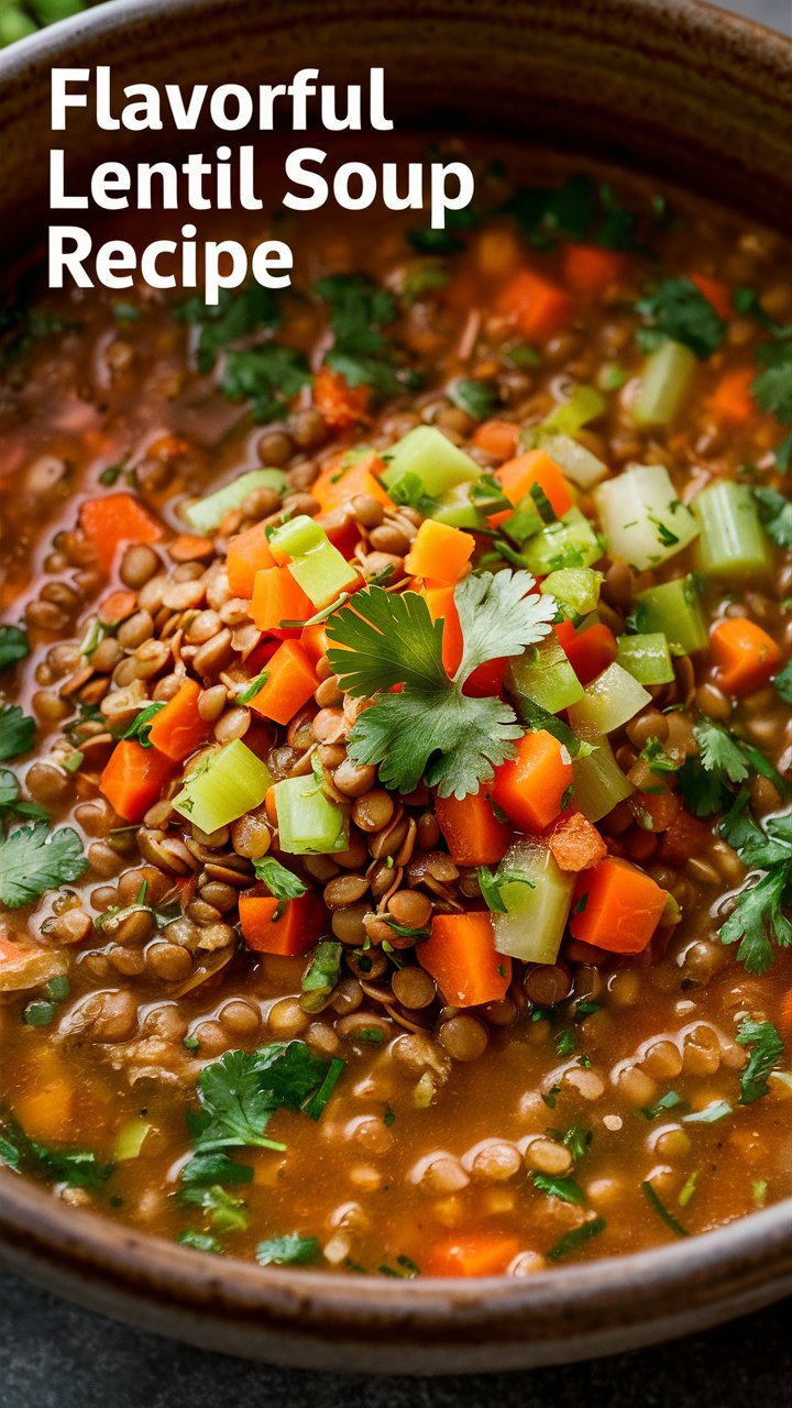 Lentil Soup with Carrots, Celery, and Tomatoes