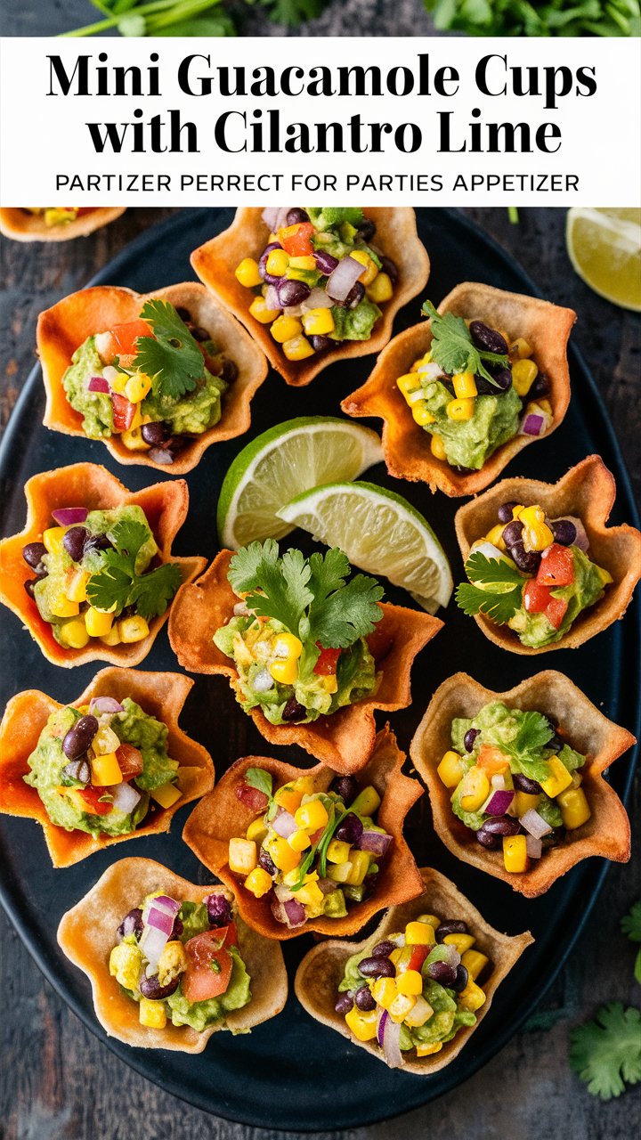 Mini Guacamole Cups with Cilantro Lime