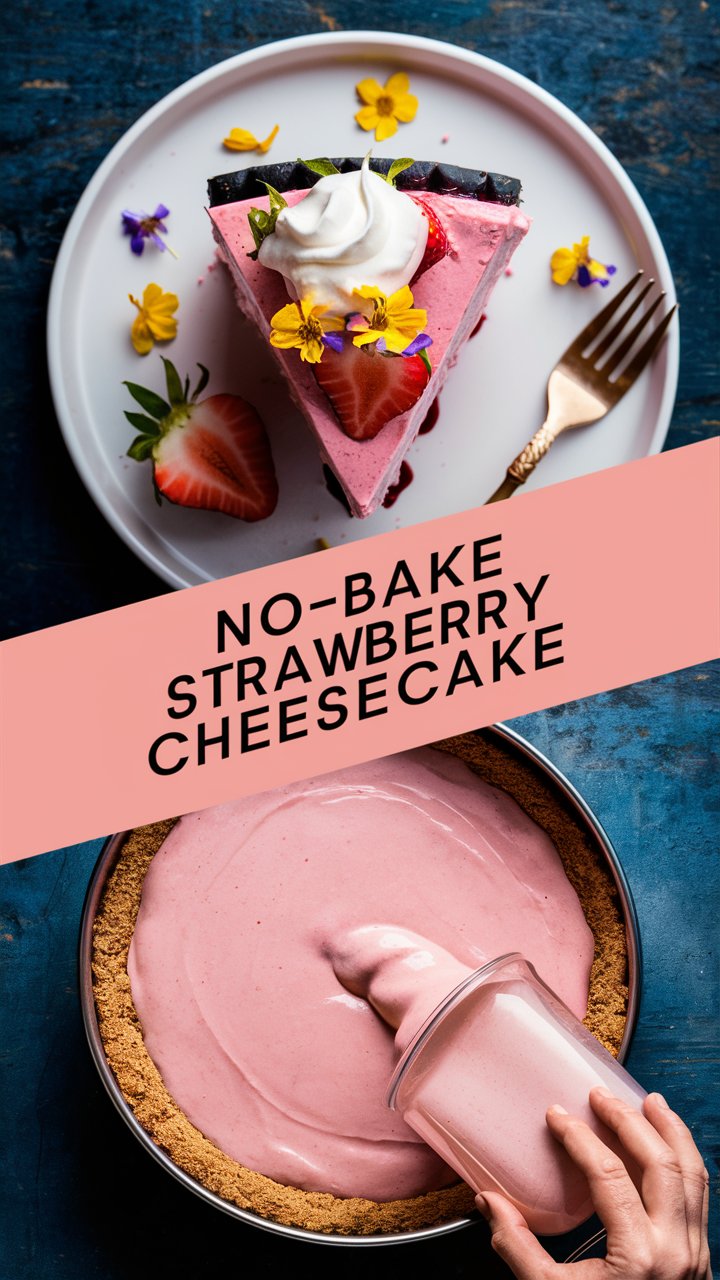 No-Bake Strawberry Cheesecake