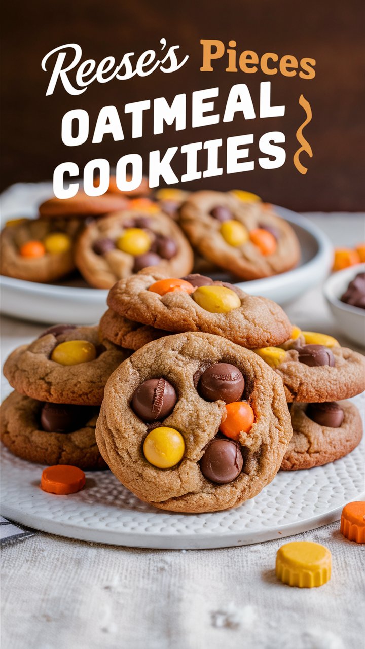 Reese’s Pieces Oatmeal Cookies