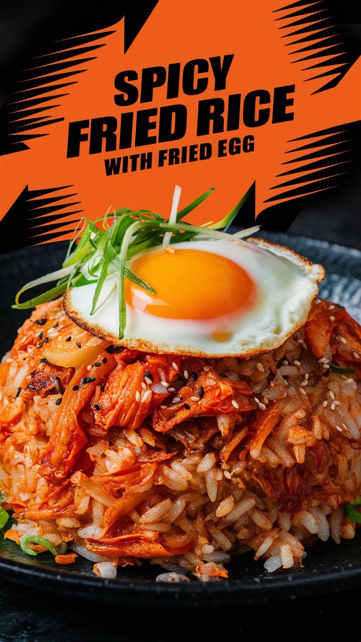 Spicy Kimchi Fried Rice with Fried Egg