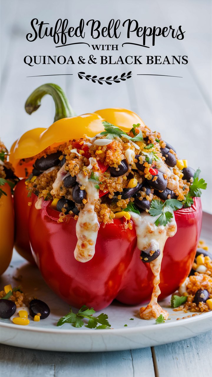 Stuffed Bell Peppers with Quinoa and Black Beans