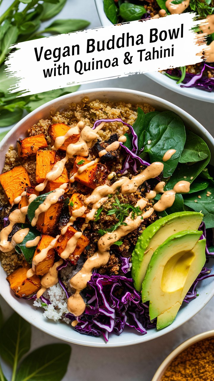 Vegan Buddha Bowl with Quinoa & Tahini