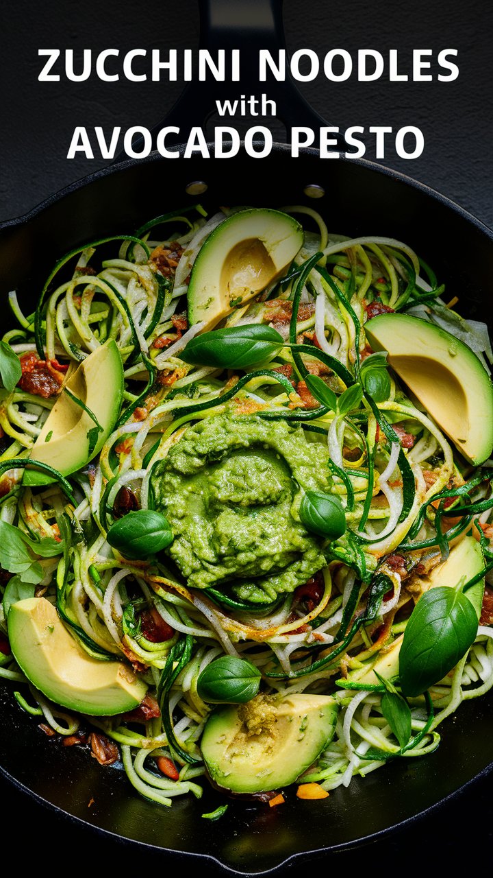 Zucchini Noodles with Avocado Pesto Sauce