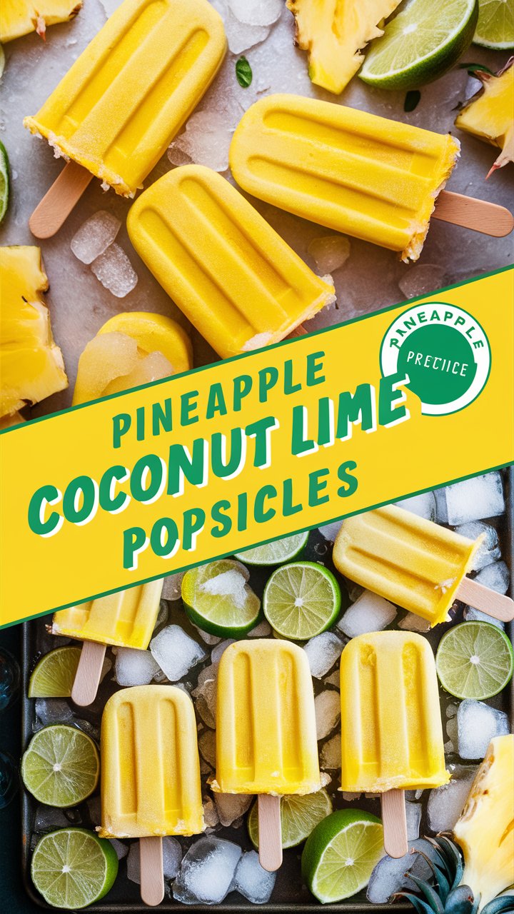 Pineapple Coconut Lime Popsicles