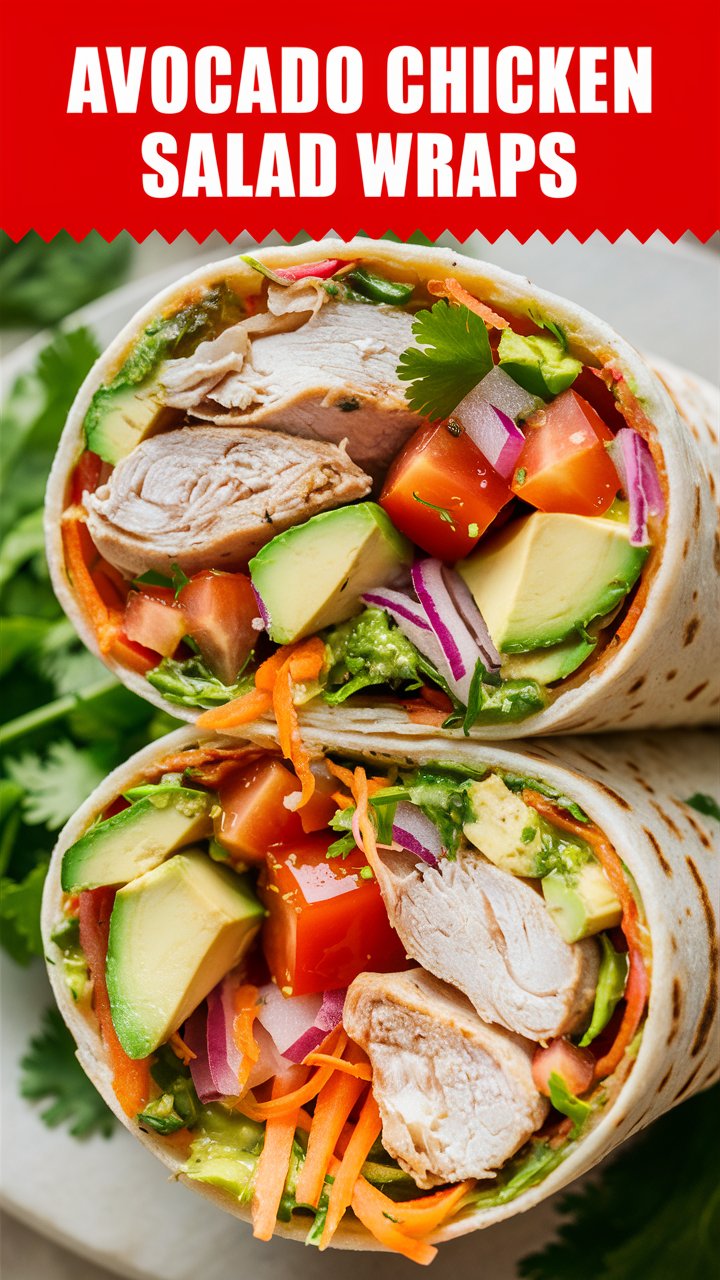 Avocado Chicken Salad Wraps