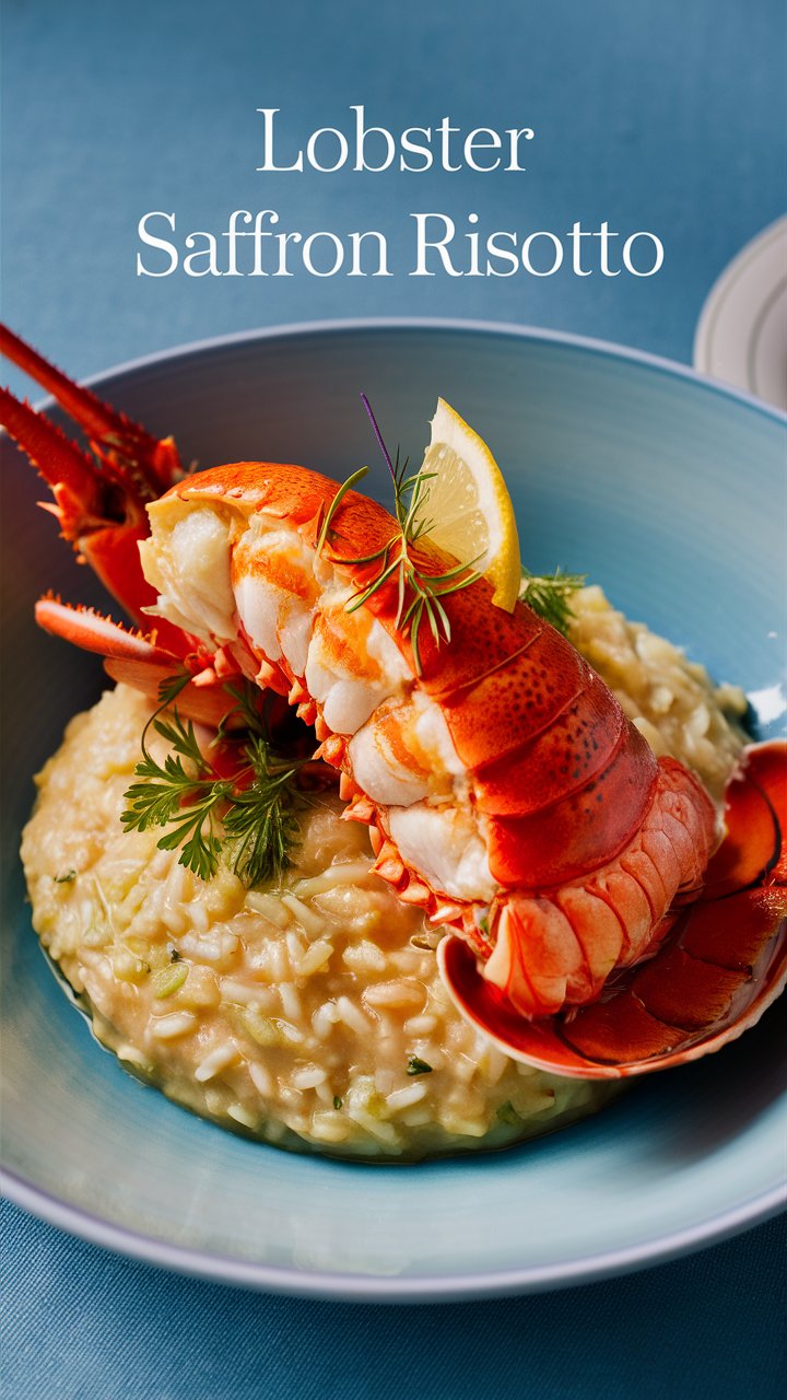 Butter-Poached Lobster with Saffron Risotto