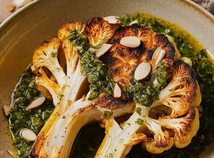 Charred Cauliflower Steak with Chimichurri & Almonds: A Flavor-Packed Vegan Delight 2025