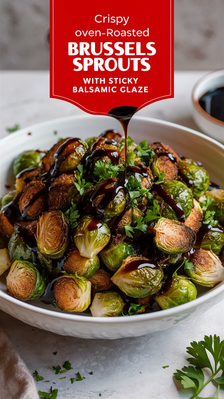 Crispy Oven-Roasted Brussels Sprouts with Sticky Balsamic Glaze