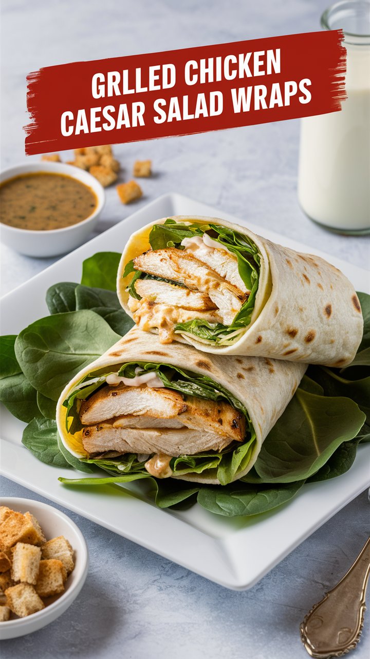Grilled Chicken Caesar Salad Wraps