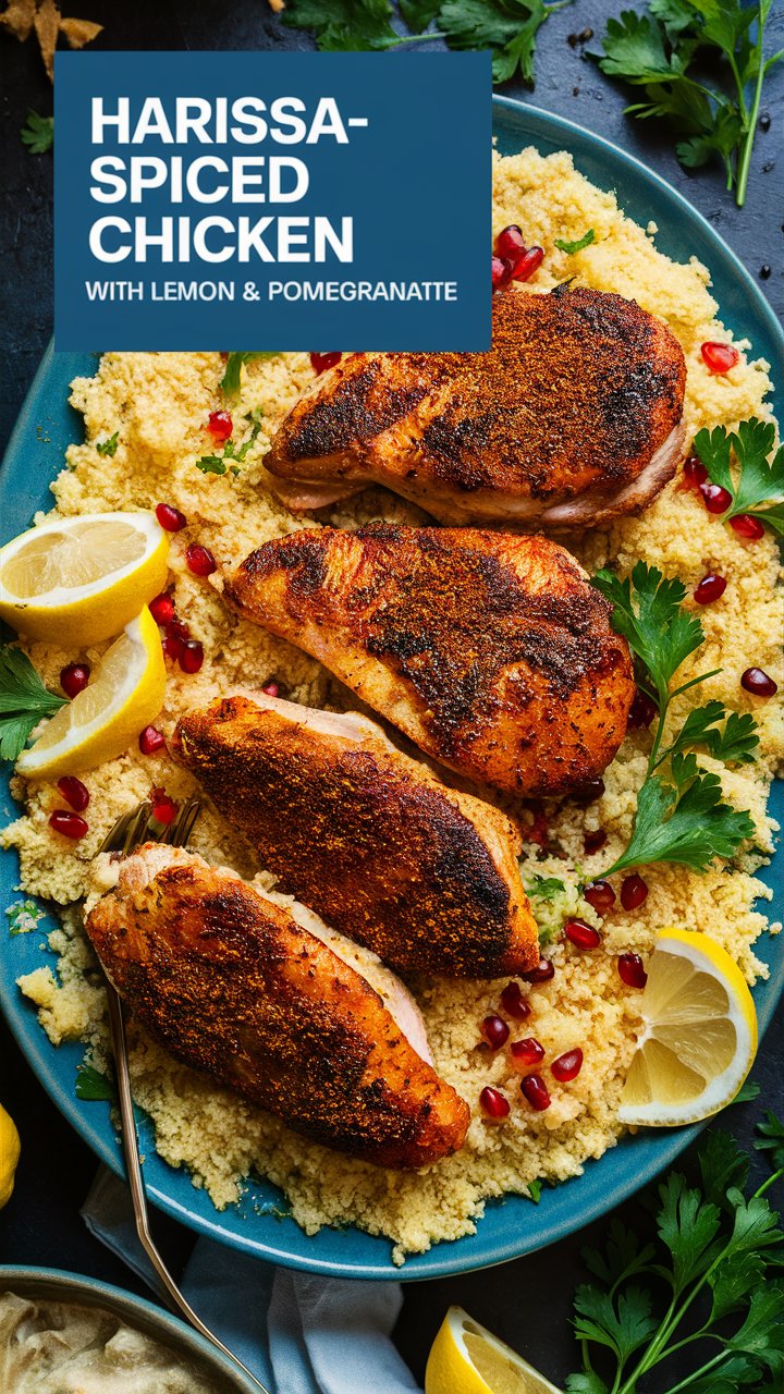 Harissa-Spiced Chicken with Lemon & Pomegranate