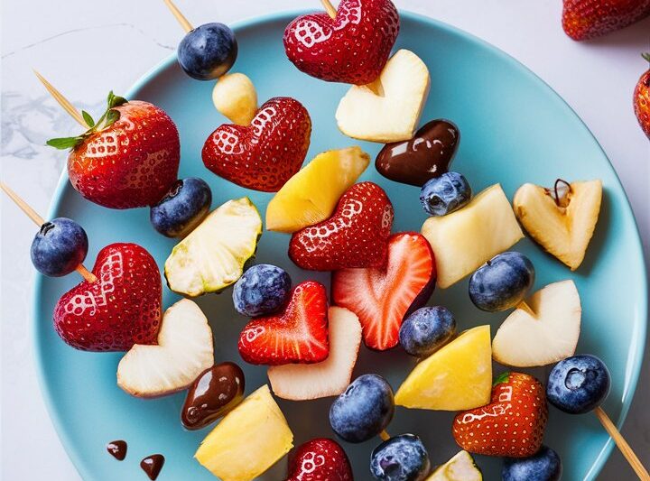 Easy Heart Fruit Skewers with Chocolate – Perfect for Dates, Parties & Kids 2025