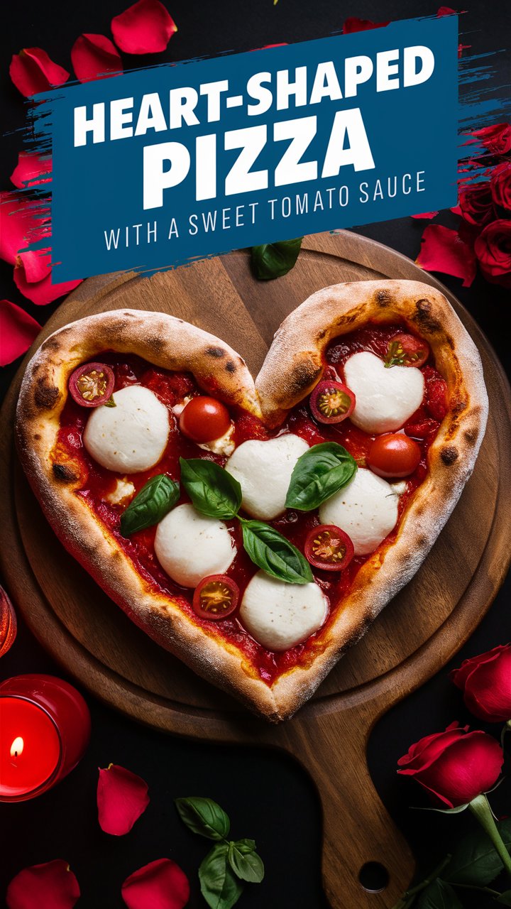 Heart-Shaped Pizza with a Sweet Tomato Sauce