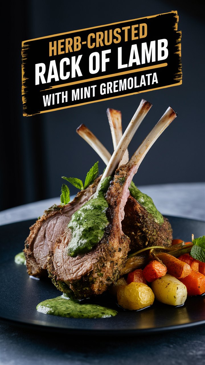 Herb-Crusted Rack of Lamb with Mint Gremolata