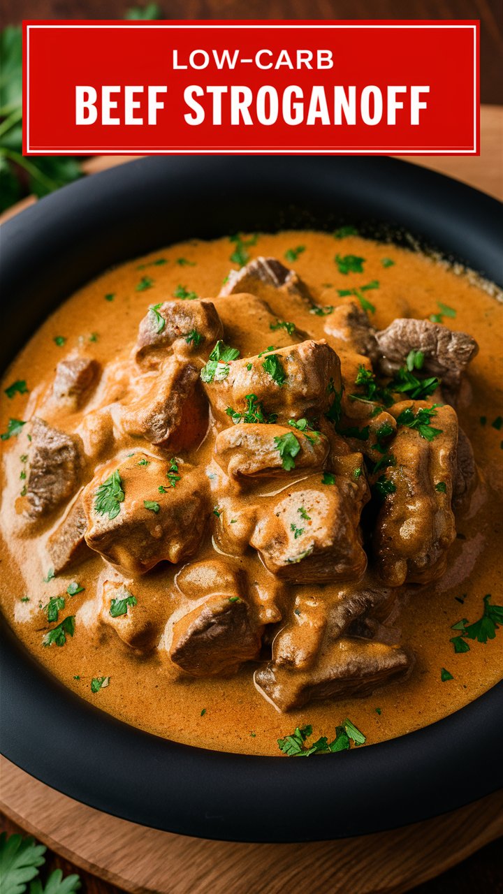 Low-Carb Beef Stroganoff