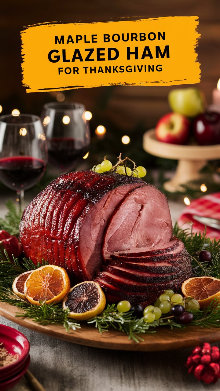 Maple Bourbon Glazed Ham for Thanksgiving