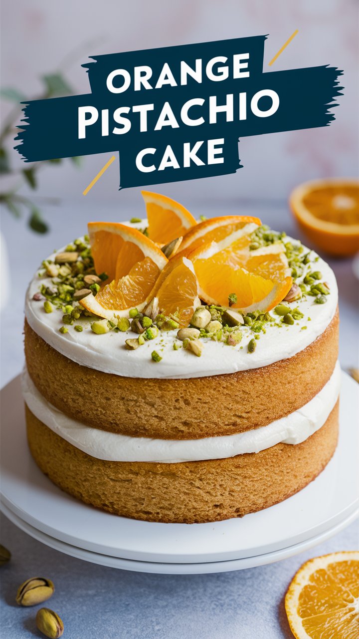 Orange Cardamom Pistachio Cake