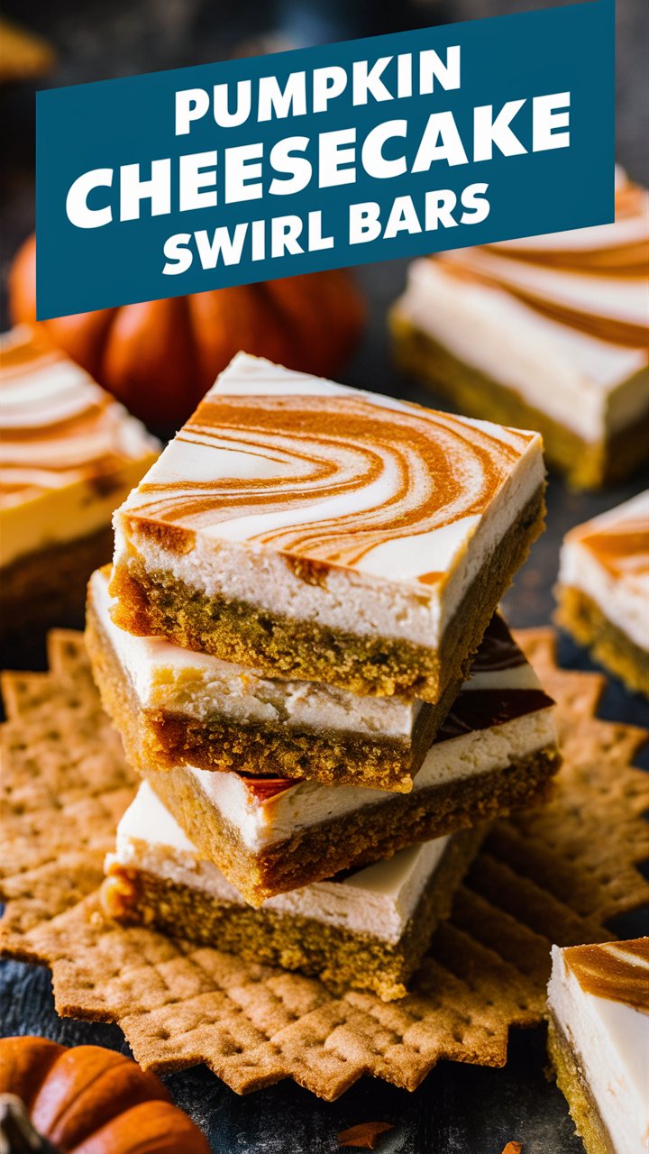 Pumpkin Cheesecake Swirl Bars