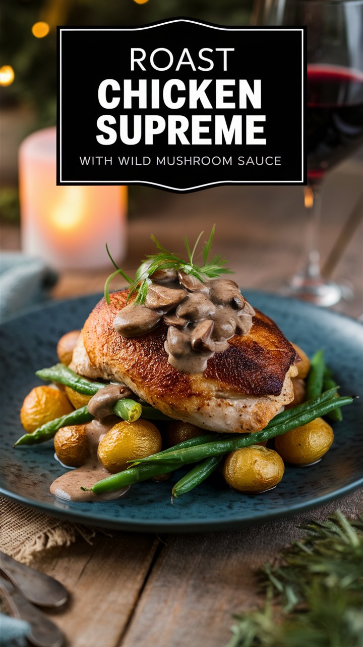 Roast Chicken Supreme with Wild Mushroom Sauce