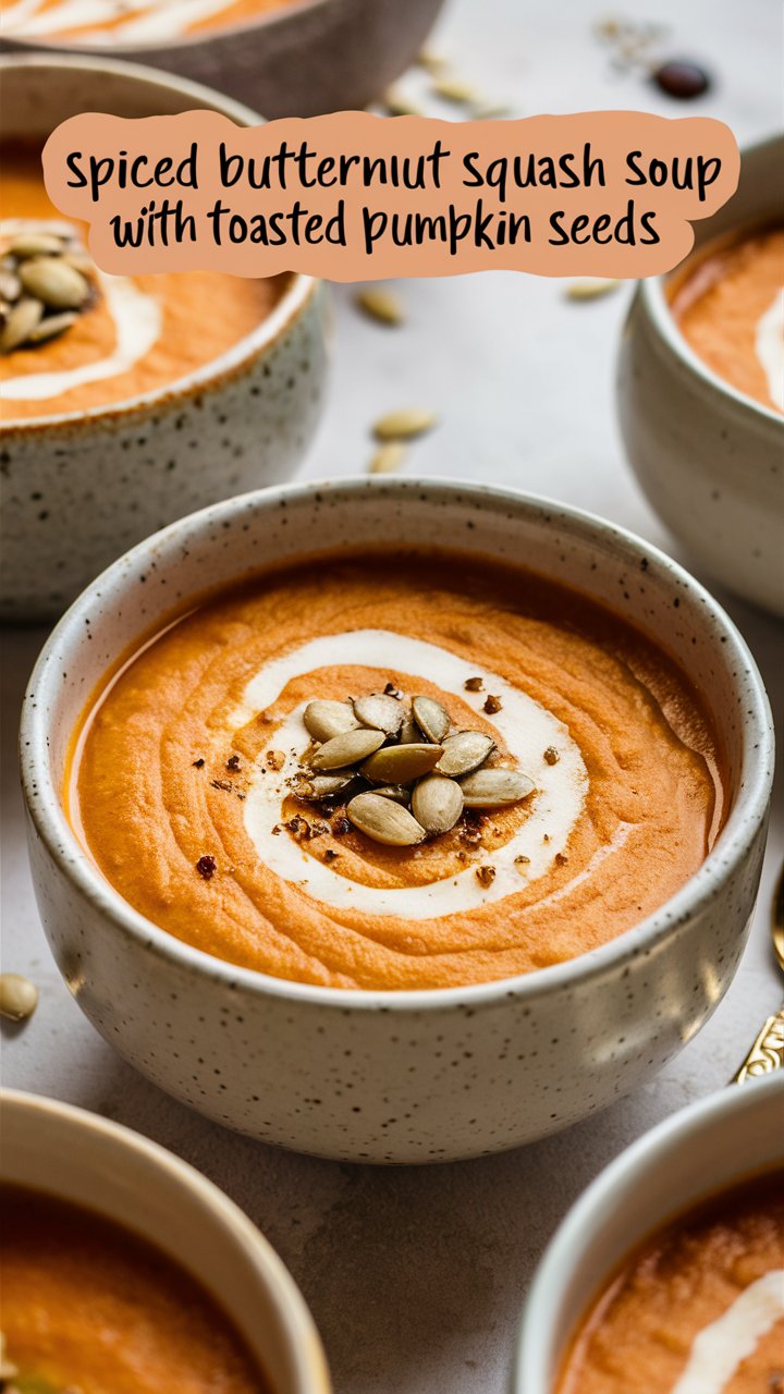 -Spiced Butternut Squash Soup with Toasted Pumpkin Seeds