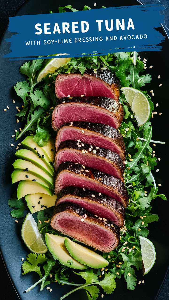 Tuna with Soy-Lime Dressing and Avocado