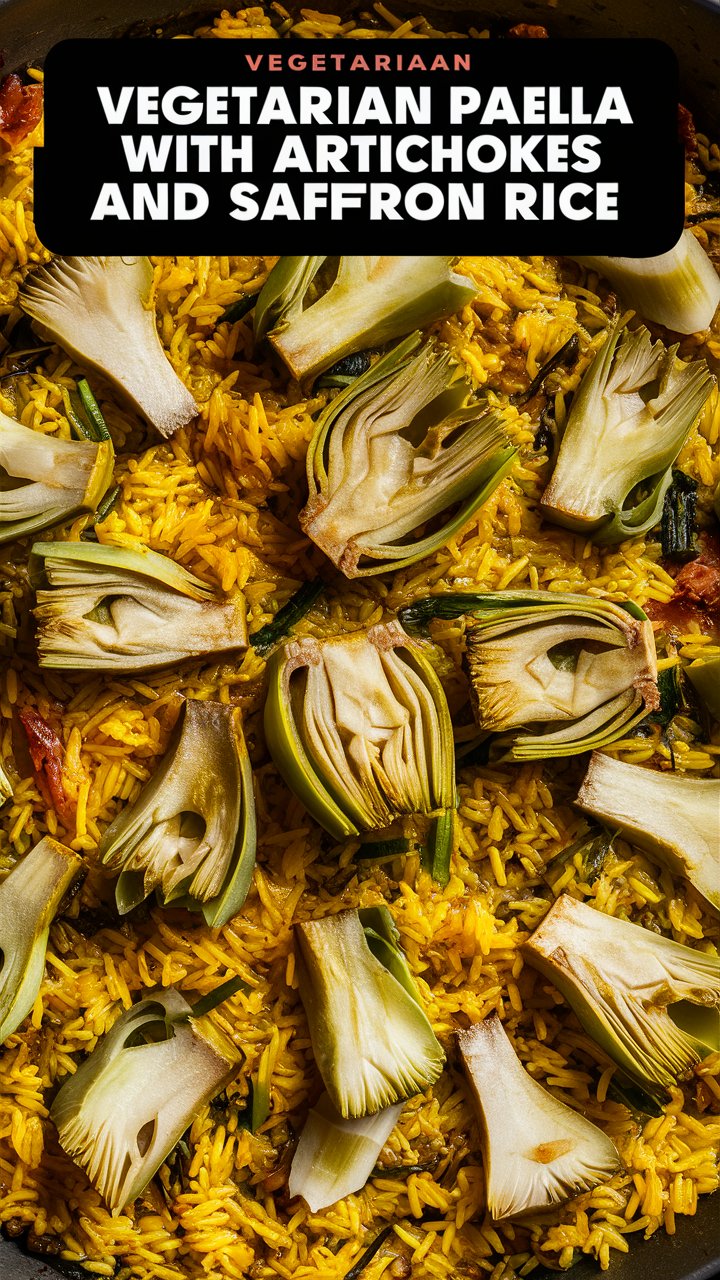 Vegetarian Paella with Artichokes and Saffron Rice