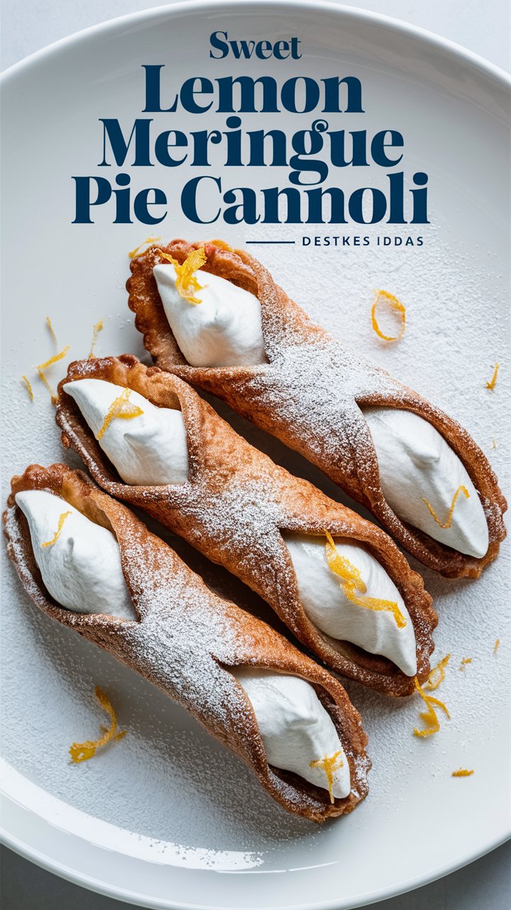 Zesty Lemon Meringue Pie Cannolis