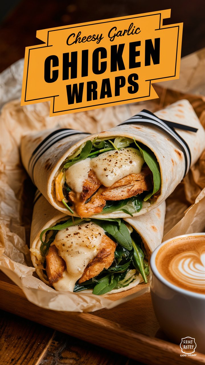 Cheesy Garlic Chicken Wraps