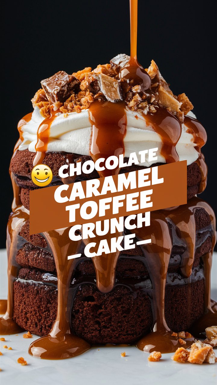 Chocolate Caramel Toffee Crunch Cake