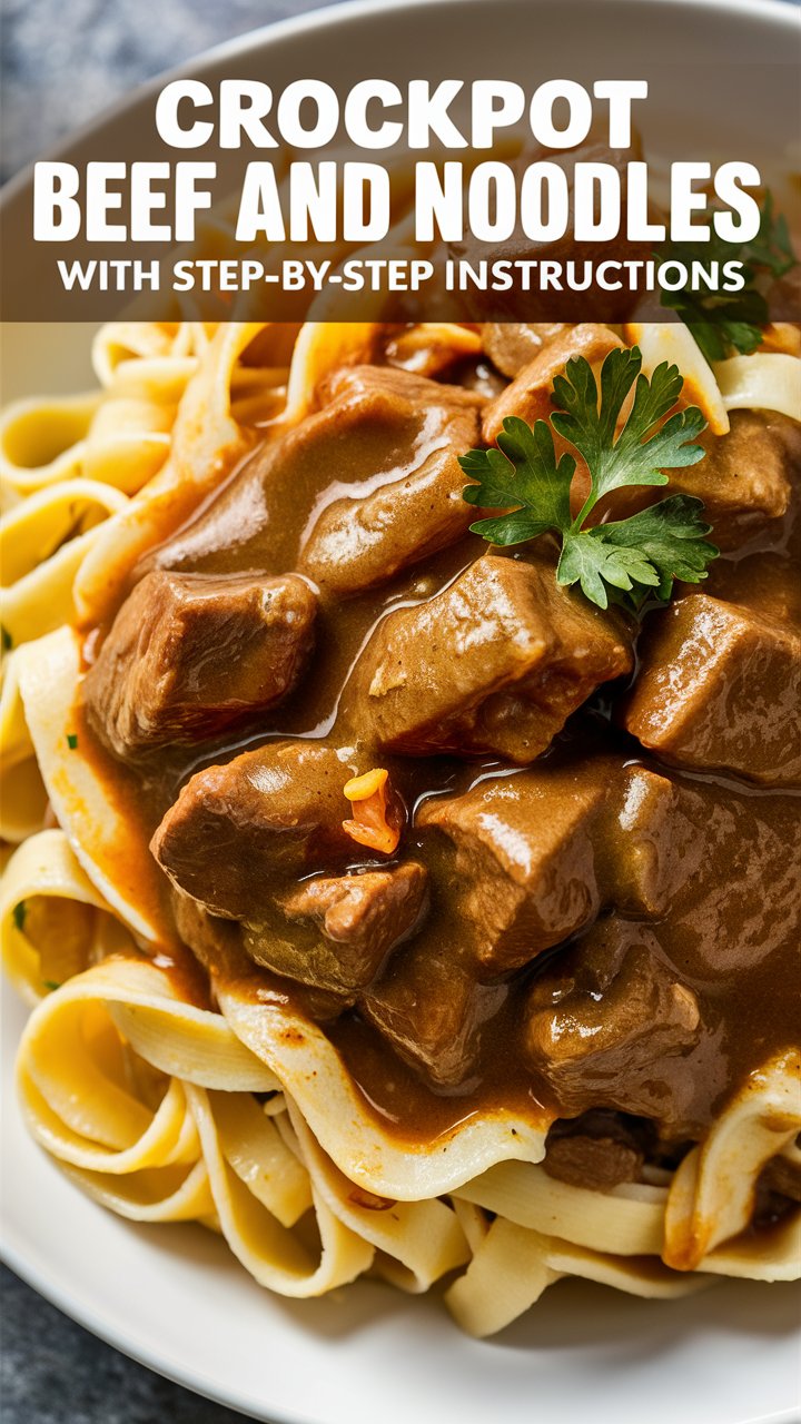 Crockpot Beef Tips and Noodles