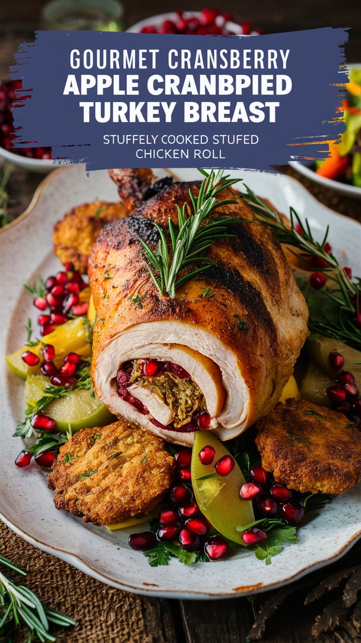 Apple Cranberry Stuffed Turkey Breast