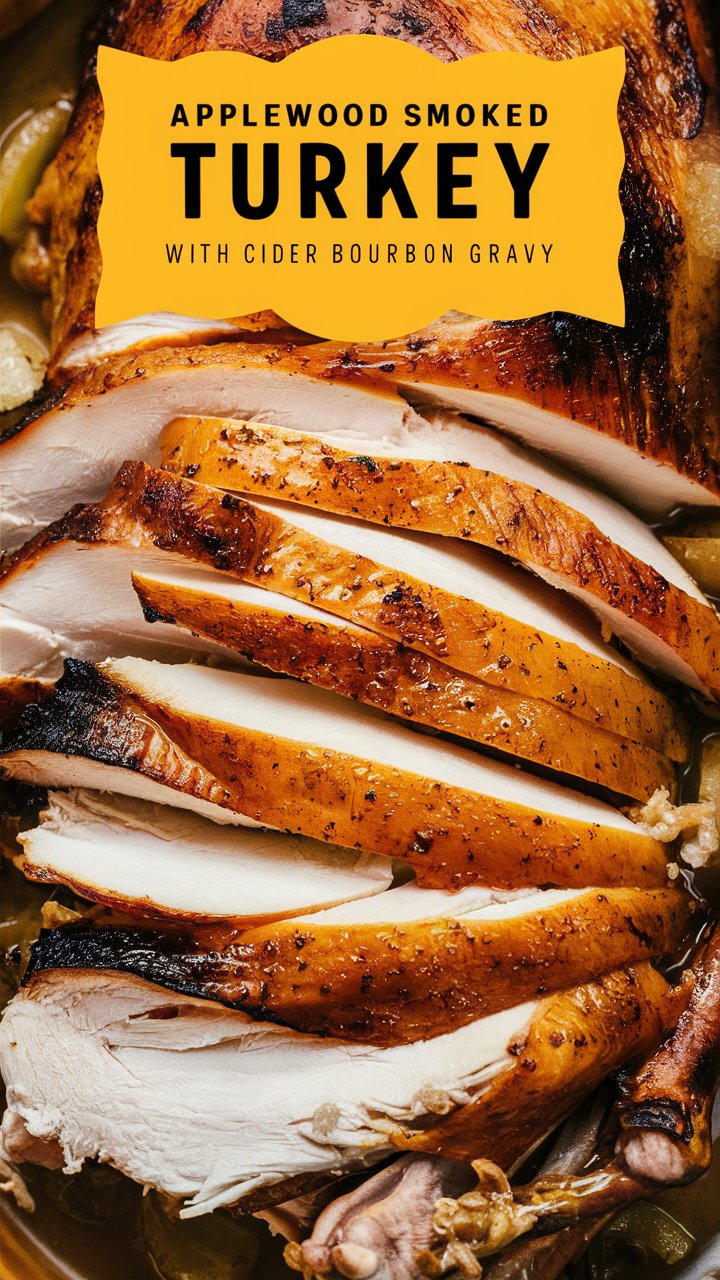 Applewood Smoked Turkey with Cider Bourbon Gravy