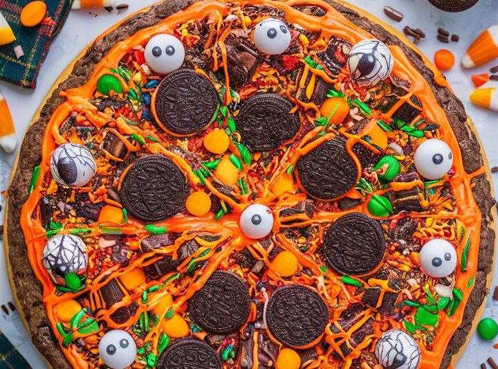 Halloween Candy Cookie Pizza – The Ultimate Spooky Dessert for Parties 2025