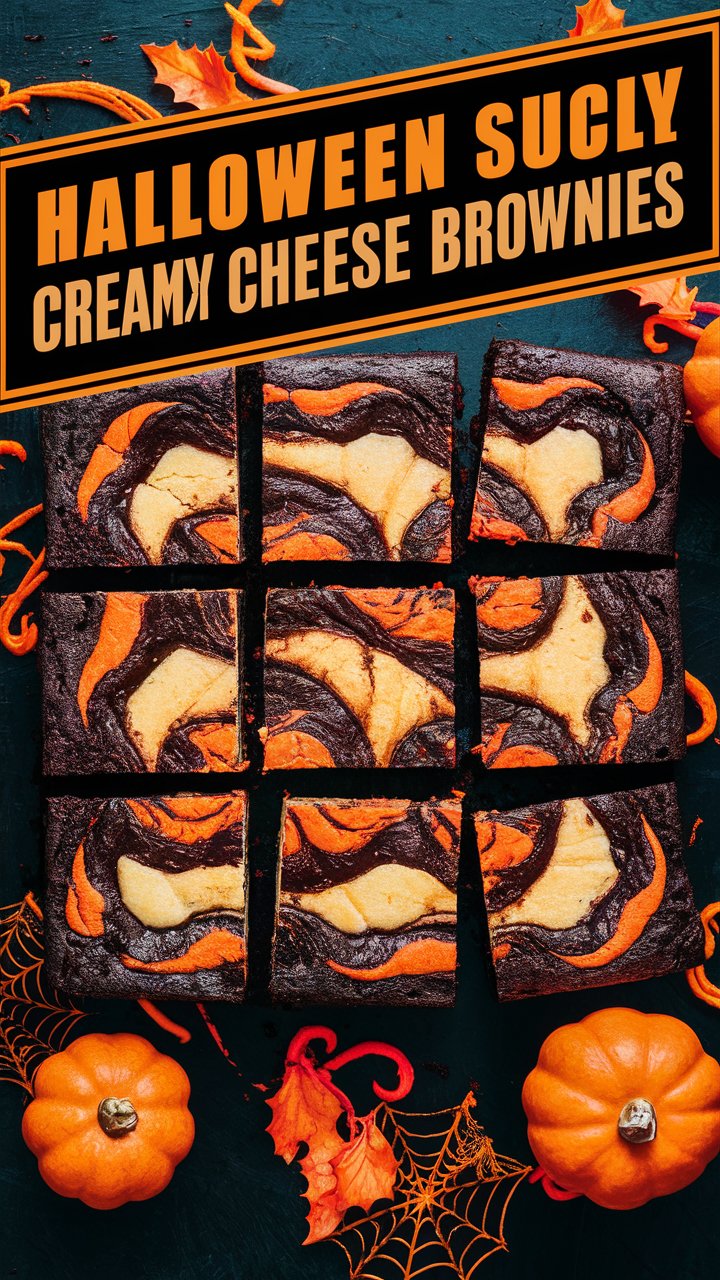 Halloween Swirl Cream Cheese Brownies