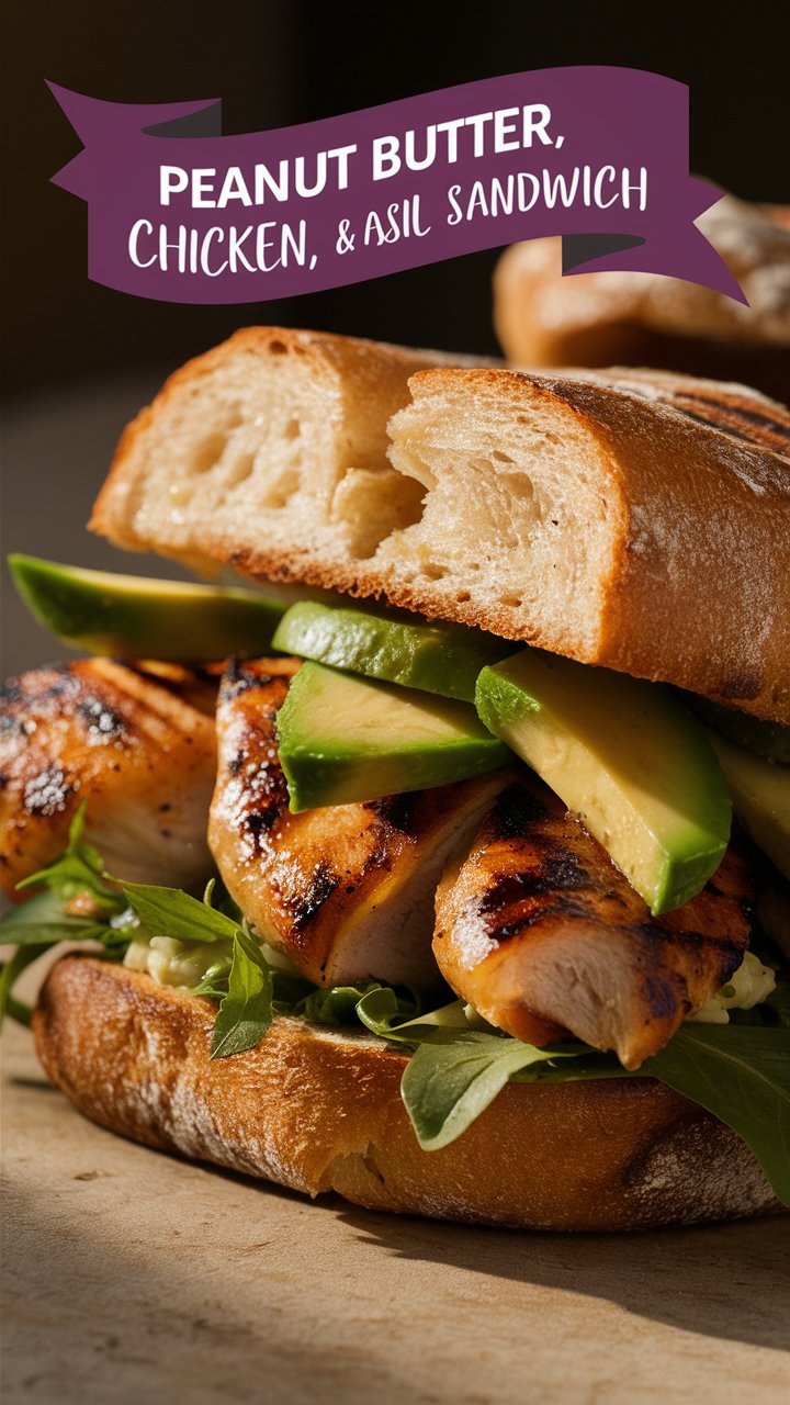 Peanut Butter, Chicken, and Basil Sandwich
